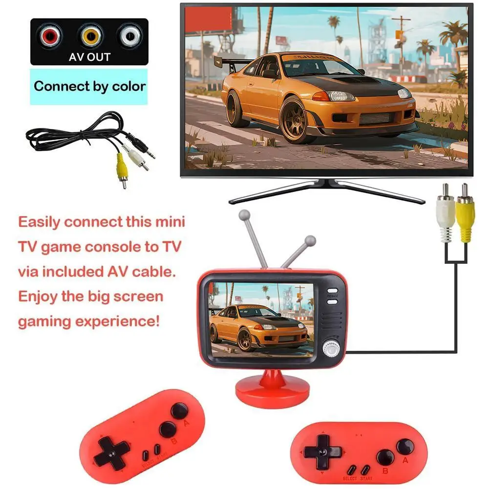 Classic Retro Game Console With 300 Built-in Games| 2.4G Wireless Two-Player Controllers AV Cable For TV Connection_voghion.com