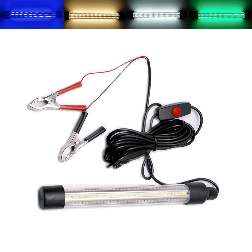 Description Picture 2 of item12V 30W LED Fishing Light 126LEDs 2835 SMD Brightness Waterproof Fish Finder Lamp Blue Green White Light Fishing Fixture
