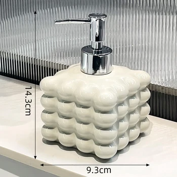 เครื่องจ่ายโลชั่น 370ml เครื่องจ่ายของเหลวเปล่าแฟชั่น Minimalist สีขาวเครื่องจ่ายสบู่สําหรับห้องน้ําซักรีดห้องครัวตกแต่งโรงแรม 8