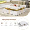 Modern coffee table for living room and office (white), modern square design, marble pattern, storage space, coffee table 5