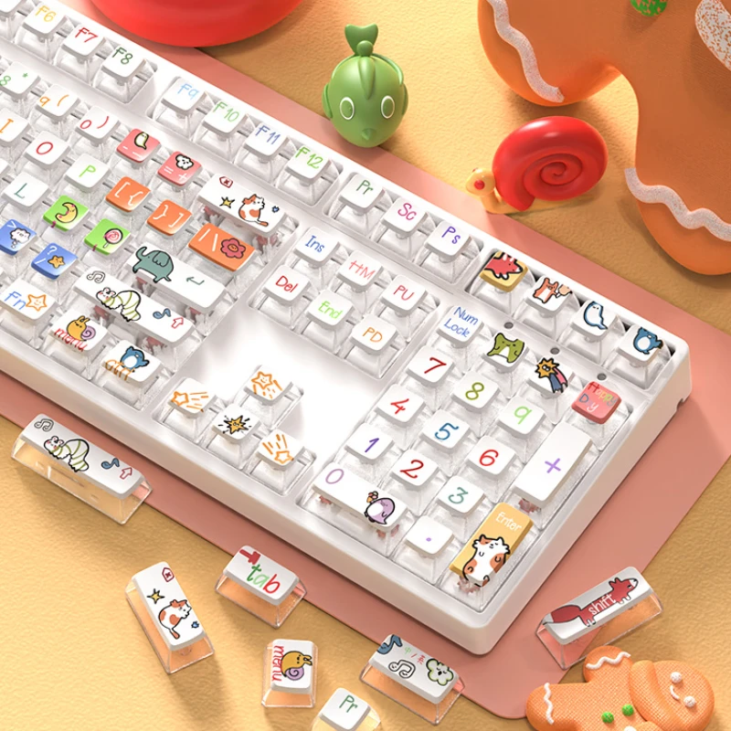 

MiFuny персонализированные клавиши с животными, прозрачные клавиши из ПБТ материала, механическая клавиатура, клавиши ASA, аксессуары для клавиатуры по высоте