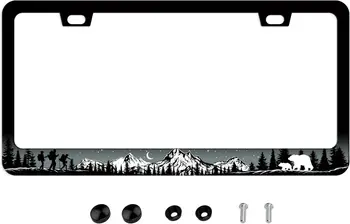 Cool Mountains Adventure License Plate Frame 1