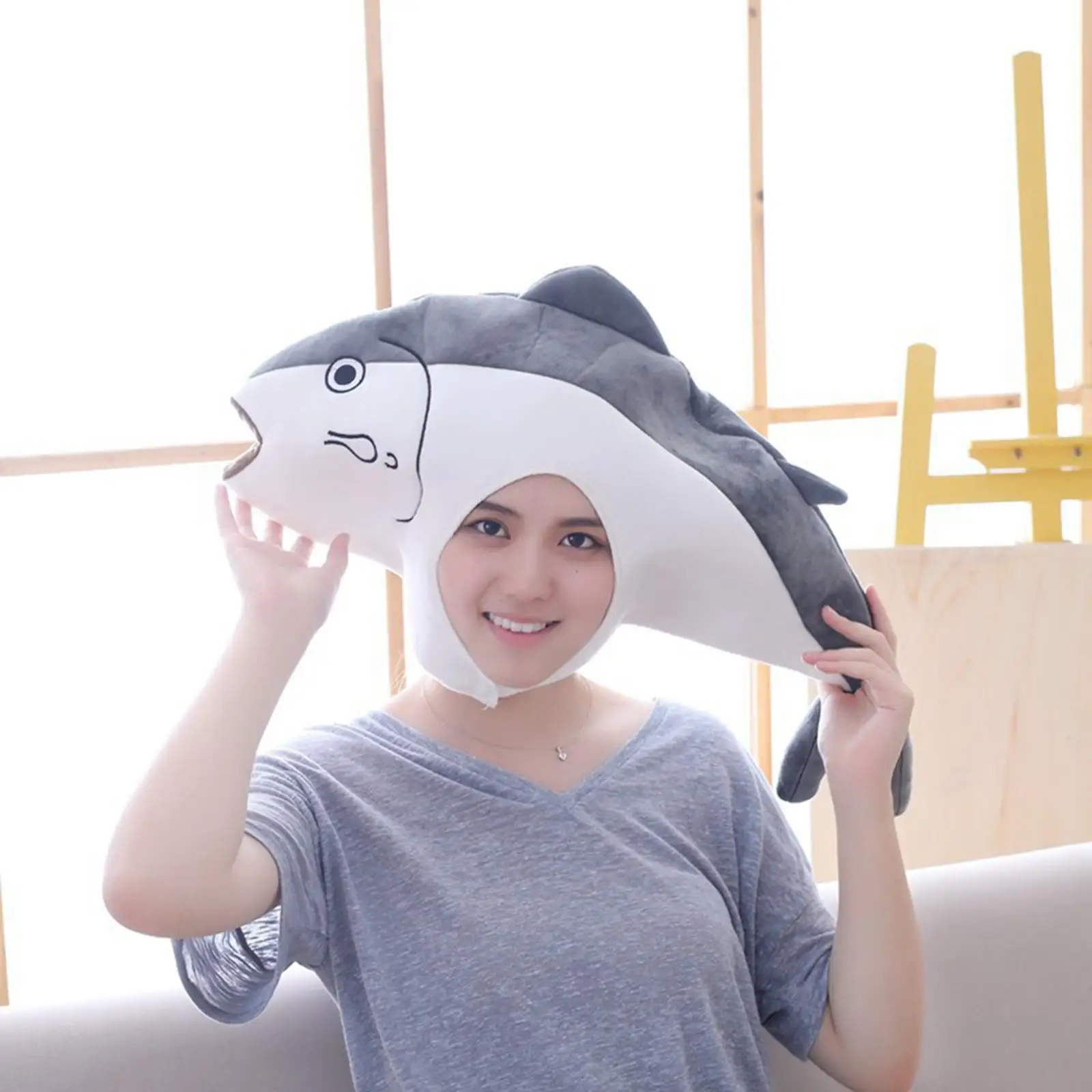 Cute Plush Fish Hat Animal Cosplay Headwear Party Supplies Decorations