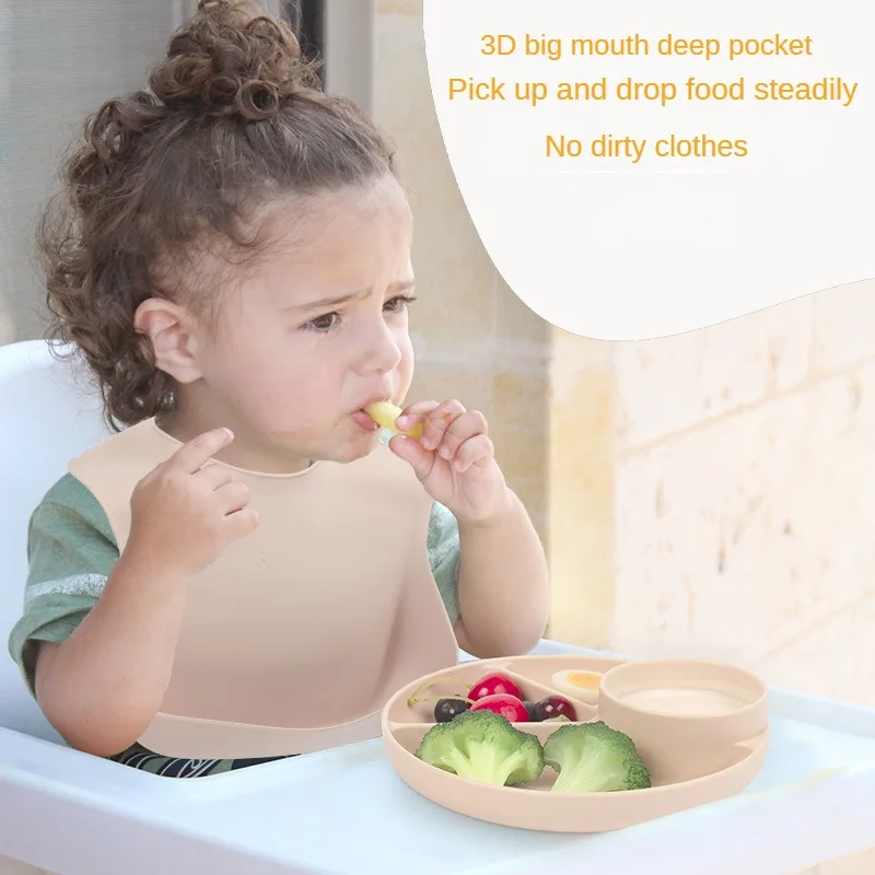 

Easily Clean Waterproof Baby Bib - Adjustable Feeding Bib for Mess-Free Mealtime Food Grade Material Ensures Safety and Comfort.