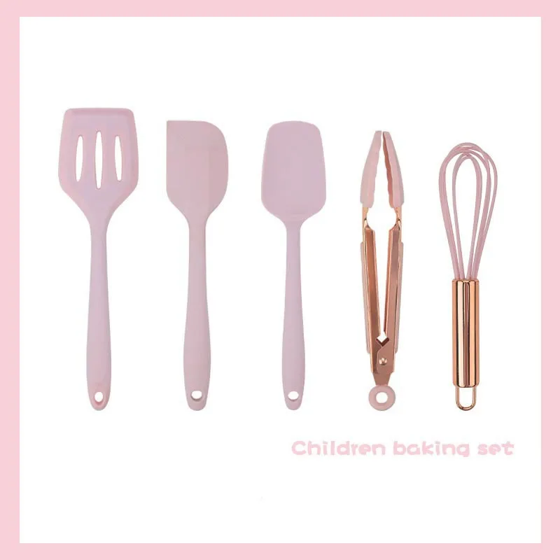 Furniture Kitchen Silicone Mini Baking Scraper Egg Beater Set Children's Baking Dessert Tools Five-Piece Set