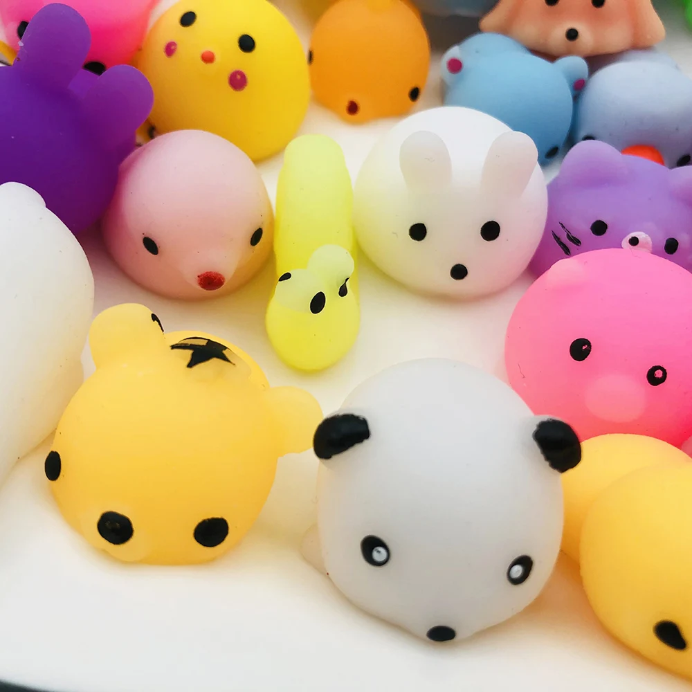 Silicone Soft Glue Stress Relief Toys Cute Animal Finger Pinching Joy Pressing Release Decompression Toy Party Gifts 10PCS