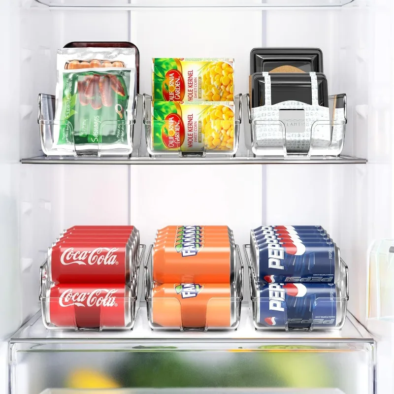Summer Iced Beer and Cola Refrigerator Storage Box Double Layer Can Beverage Storage Tool Kitchen Classification Rack