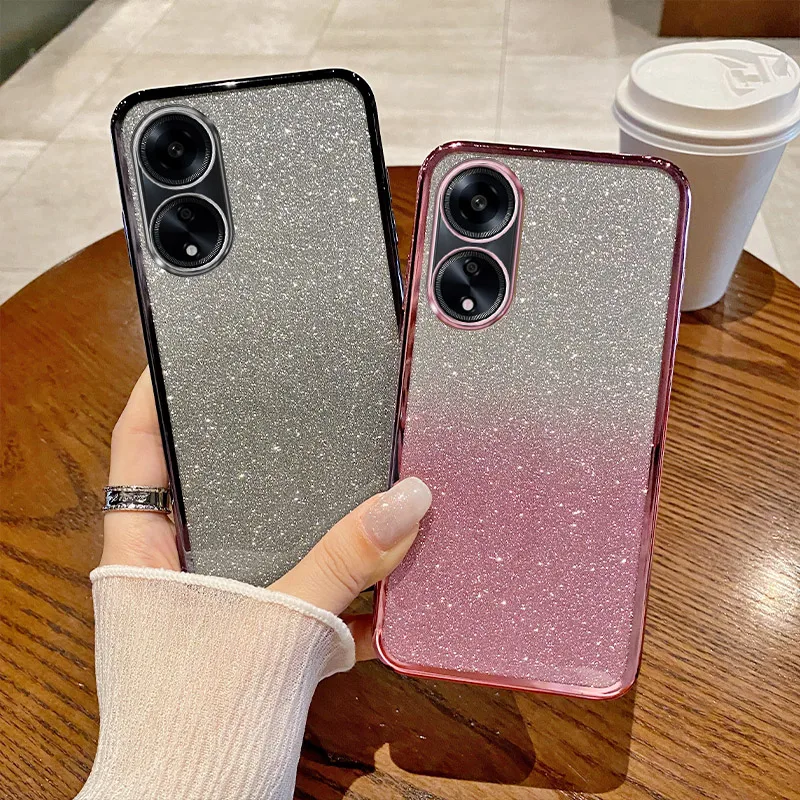 SEAHAI Cover per Oppo A17 / Oppo A17K, Custodia Protettiva Ultra Sottile ed Elegante in Silicone TPU + PC Duro, Glitter Bello Modelli Colorful Cover Antiurto Case - Ragazza Spaziale
