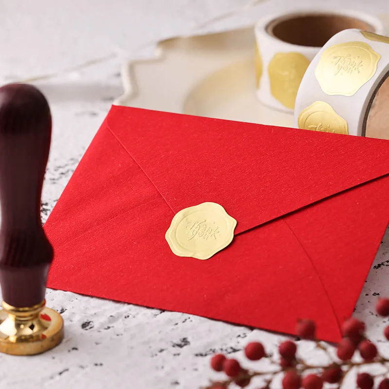 150pcs Golden Font Thank You Stickers Kraft Festival Decorative Stickers Tags Envelope Christmas Stickers Scrapbooking