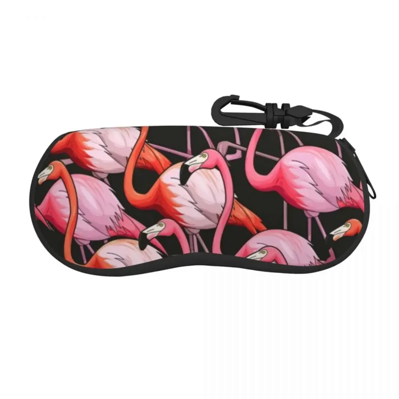 

Tropical Flamingo Horizontal Glasses Case Colorful Bird Print Female Custom Sunglasses Pouch Retro Pocket Eyeglasses Organizer