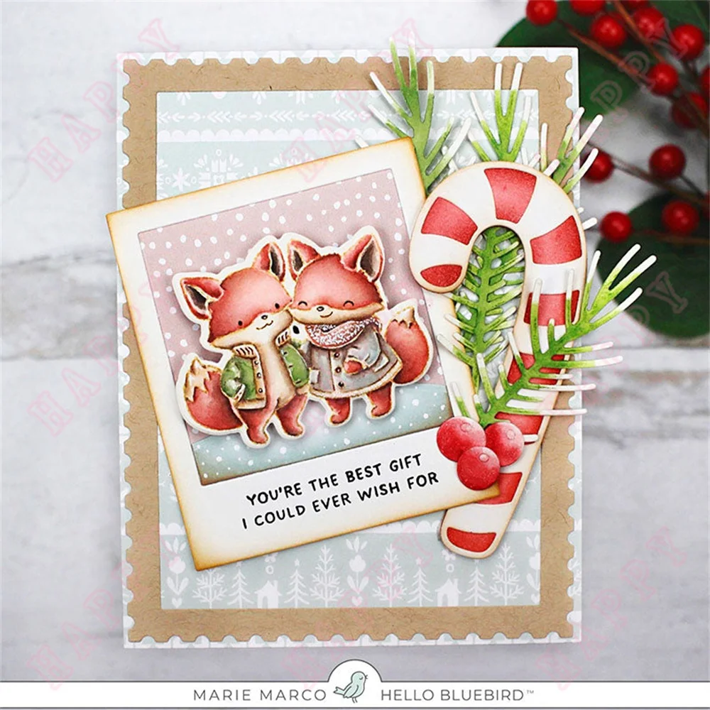 Merry Friends Metal Cutting Dies and Stamps DIY Scrapbooking Card Stencil Paper Cards Handmade Album Sheets Christmas Eve Dies images - 6