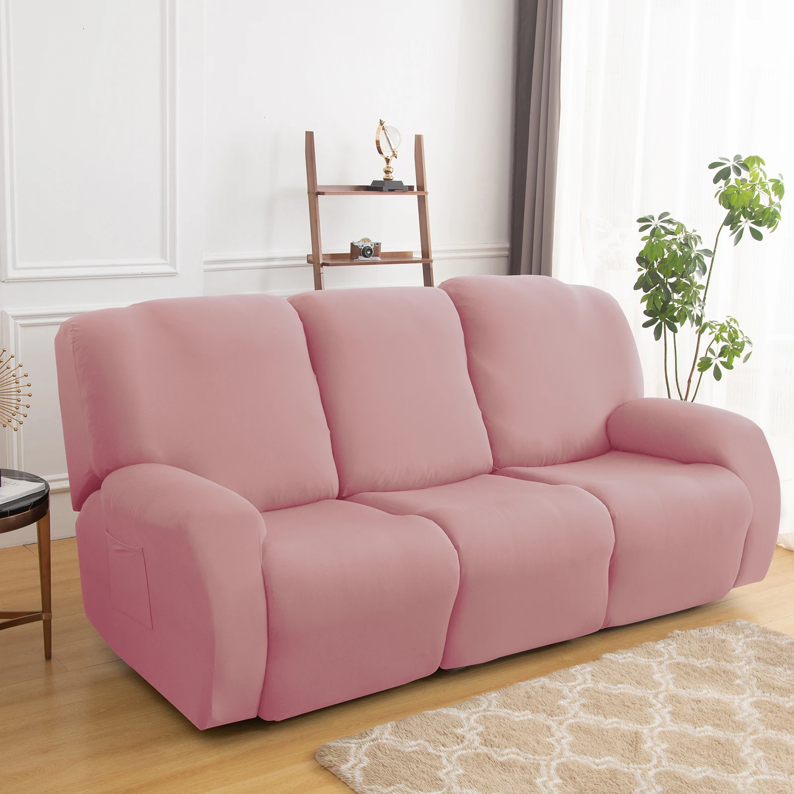 1/2/3 Seater Recliner Sofa Slipcovers Elastic Couch Protector Stretch Recliner Armchair Covers Furniture Chaise Lounge Covers 2