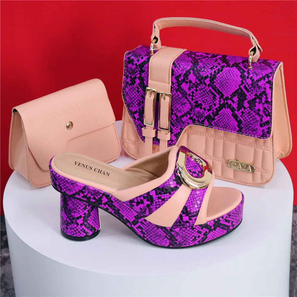 Runder Kopf neueste Damen dünne Absätze Schuhe und Tasche Set mit Strass in roter Farbe für Frauen Party Pump verziert – Detail 28