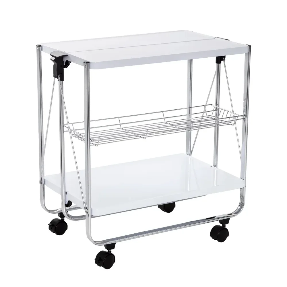 

Honey-Can-Do Foldable Kitchen Cart, White/Chrome