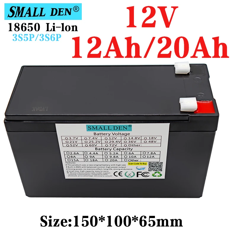 12v 12ah 20ah 18650 Lithium Battery Pack Builtin 10a 20a Sprayer