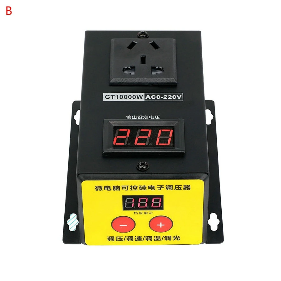 0V-220V 고전력 실리콘 제어 전자 전압 조정기 모터 팬 속도 전기 가변 속도 컨트롤러 10000W