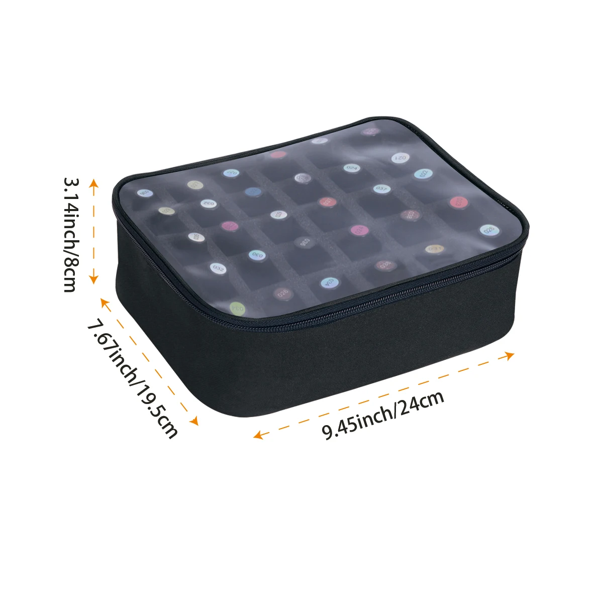 30-Bottle Large Capacity Nail Polish Organizer - Portable Stylish Makeup Bag with Removable Dividers, Holds Up to 15ml/0.5fl.oz 2
