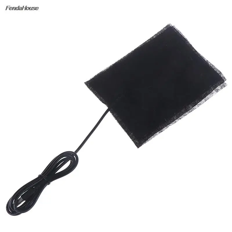 10*15cm 5V USB Carbon Fiber Heating Pad Washable Electric Cloth Heater Sheet With Cable 1.2A