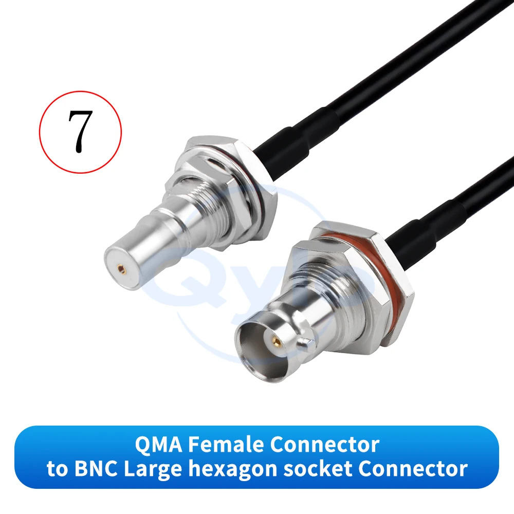 (1 Stück) QMA zu BNC Adapterkabel mit Winkelsteckern, RG174 Koaxialkabel 0-6GHz, QMA zu BNC HF-Adapterkabel – Detail 9