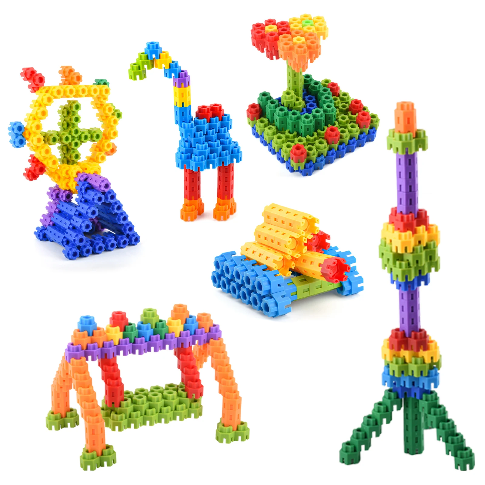 Children's Large Particle Building Block Toys Puzzle Boys And Girls Baby Assembly And Splicing Diy Hexagonal Building Blocks