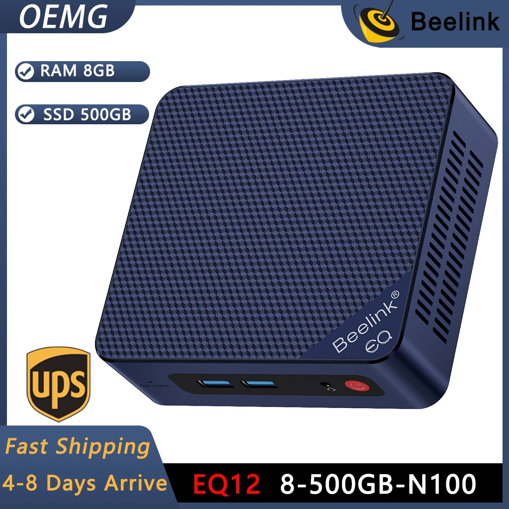 Beelink Mini-PC, EQ12 16GB DDR5 500GB SSD, Intel Alder Lake-N100 (up to  3.4GHz), 2.5G Dual LAN Mini-Computer Supports WiFi6, BT5.2, USB3.2, 4K@60Hz