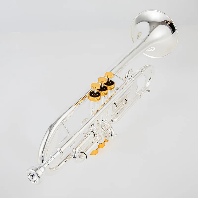 New TR600 Stradivarius Bb Trumpet silver plated musical instrument New