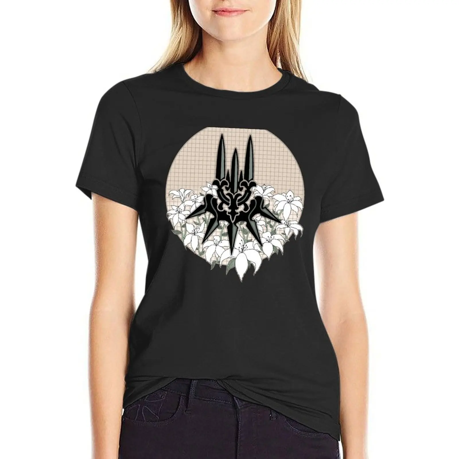 

Yorha with Lunar Tears T-Shirt Blouse cute tops graphics t-shirt dress for Women long