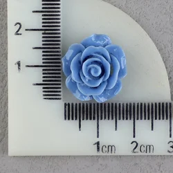 10 - Piece Rose Flower Resin Cabochon Set for DIY Crafts and Jewelry Making (Blue)