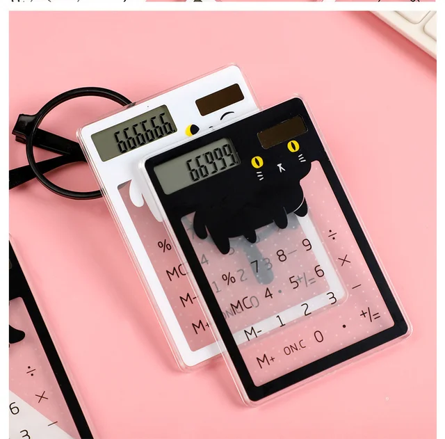 Mini Calculatrice Portable À Énergie Solaire, Dessin Animé Mignon  Transparent, Fournitures Scolaires, Kawaii Staacquering, 8-251 -  Calculatrices - AliExpress