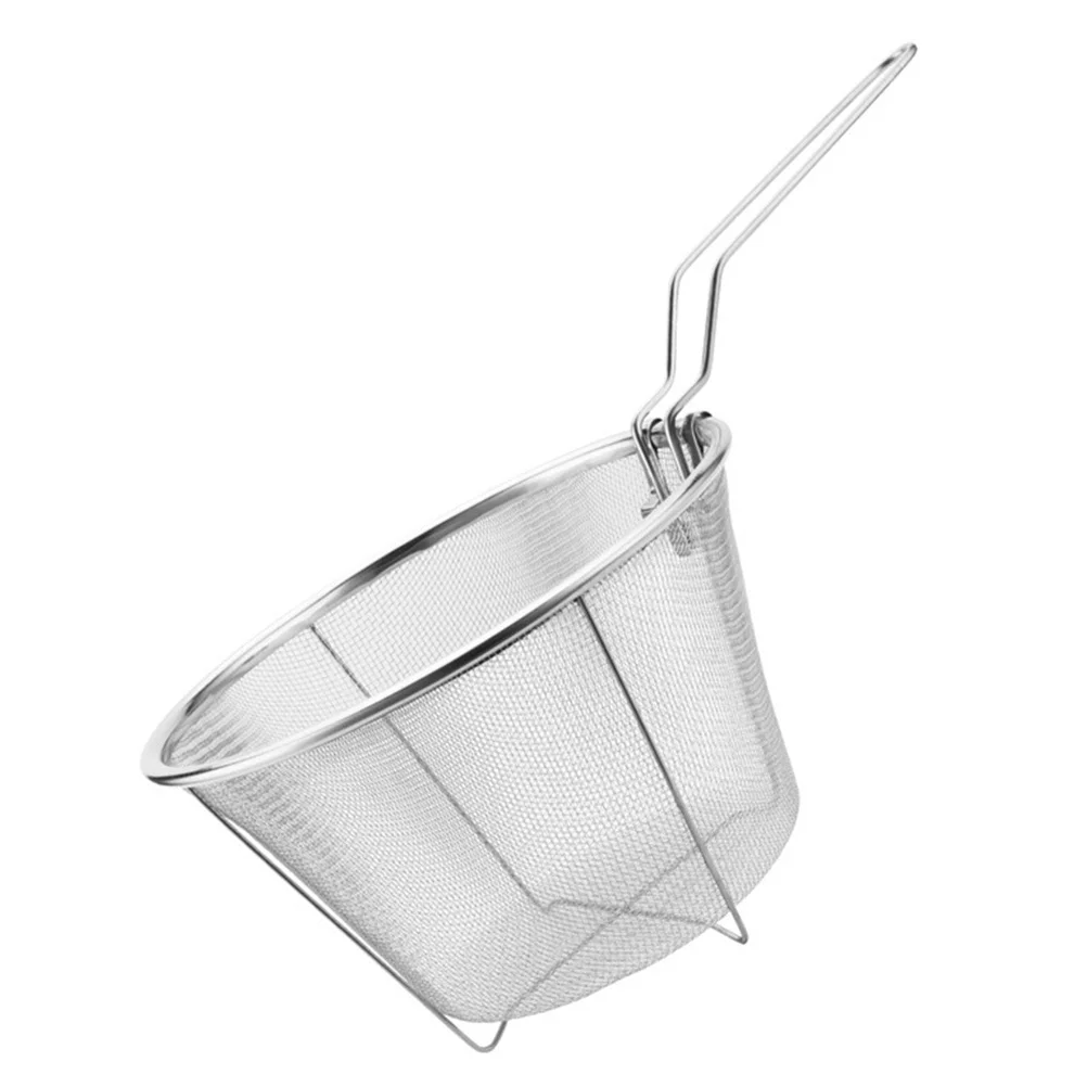 1Pc Stainless Steel Strainer Household Frying Basket Folding Food Fried