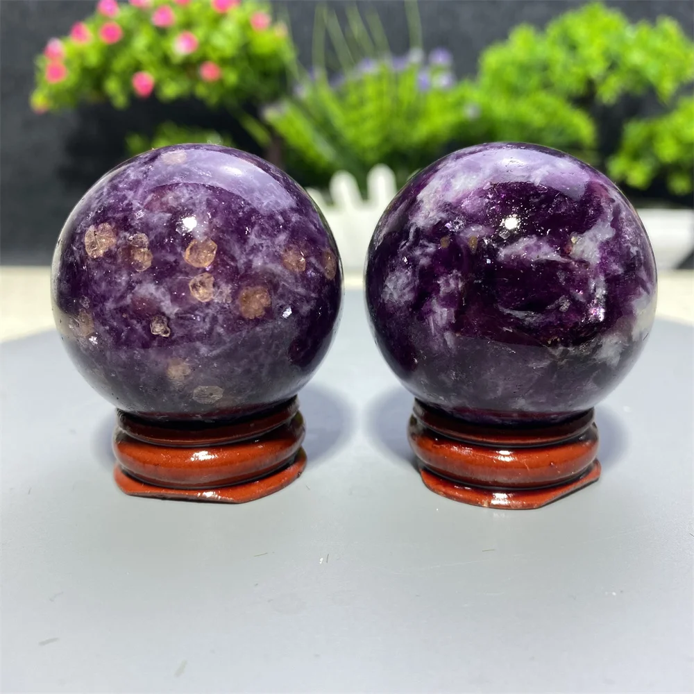 

Natural Crystal Purple Mica Stone Ball Mineral Polished Quartz Spiritual Energy Healing Meditation Gift Home Decoration