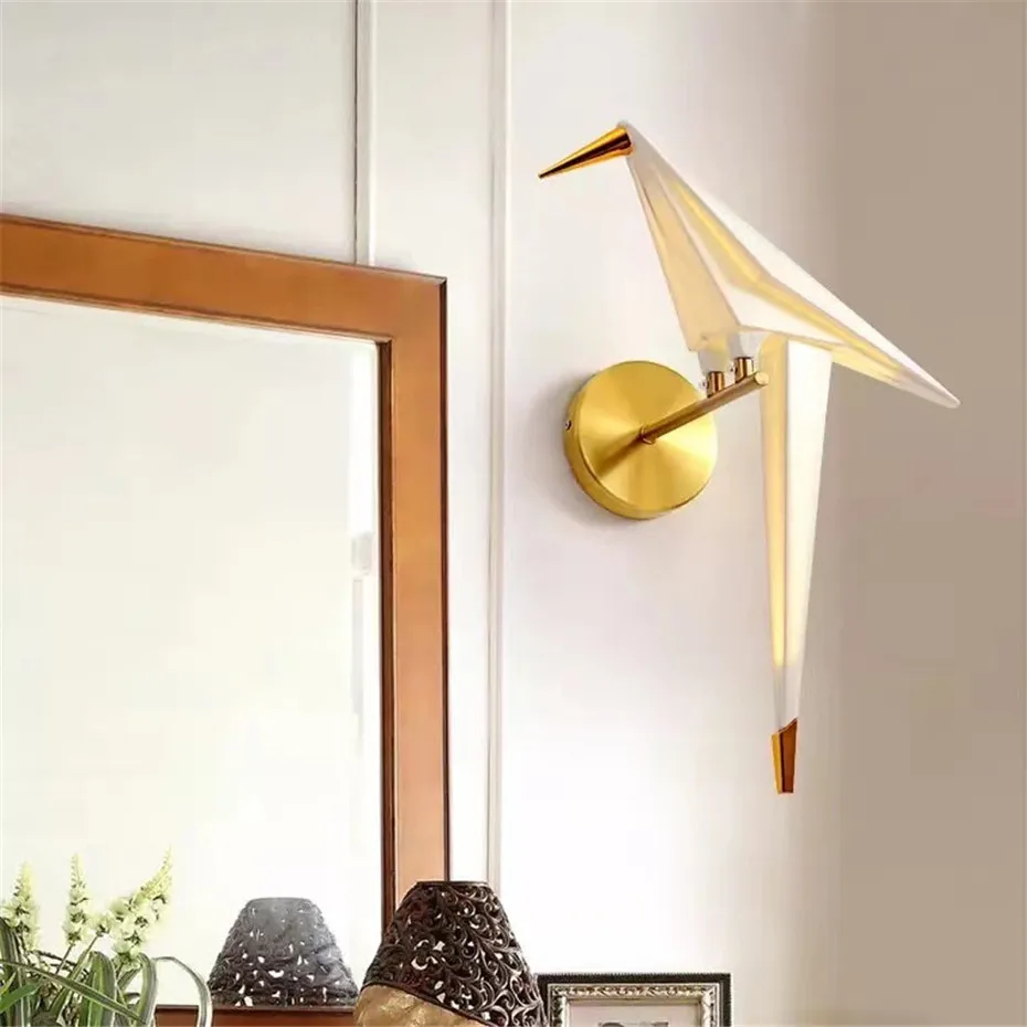 wall sconce lighting Nordic Creative Bird LED Wall Lamp Modern Bedroom Living Room Bedside Wall Lights Indoor Stair Decorative Lighting Wall Light wall mounted bedside lights