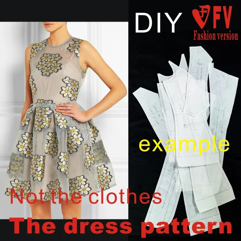 Dresses Sewing Pattern Template Cutting drawing Clothing DIY ((Not selling clothes)) BLQ-217