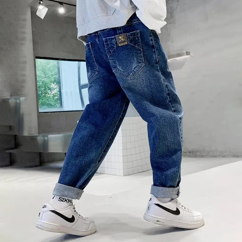 

Big Boy Trousers Jeans for Boys Pants Children's Clothing From 11 To 12 Years Kids Boy's Child Summer Clothes Teenager New Jeans