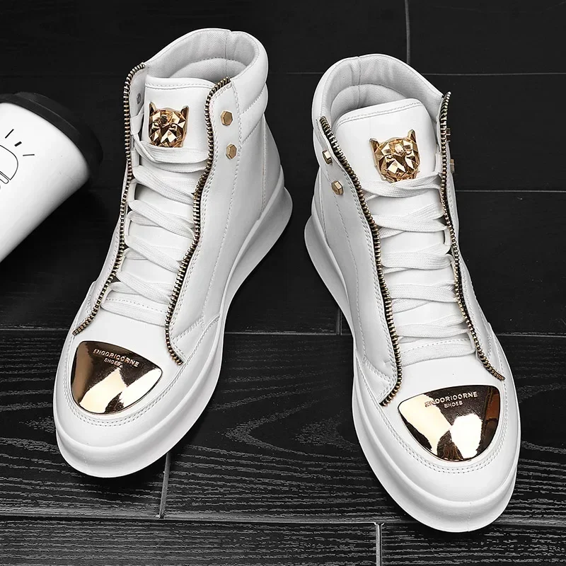 Men High Top Casual Sneakers Skateboard Platform Shoe Sport Training Ankle Boots casual board shoes casual sneakers