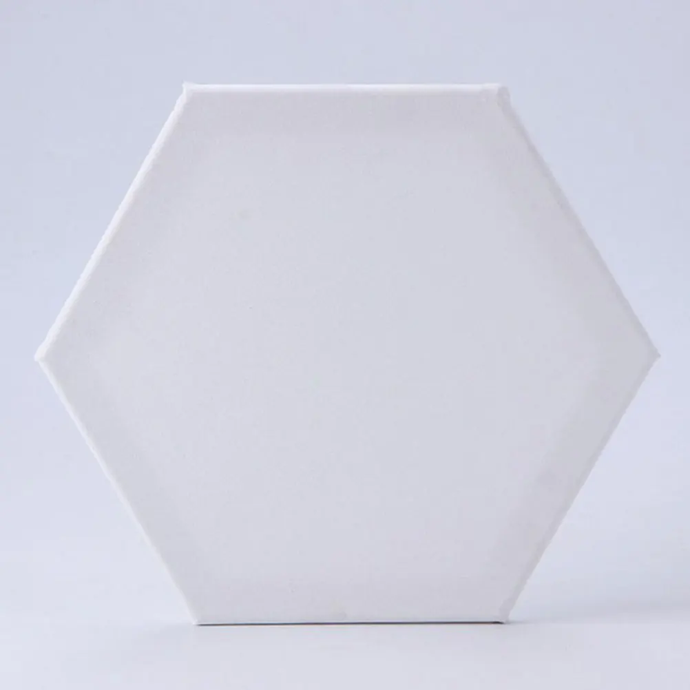 3 Pcs Hexagon Cotton Drawing Board Thicken Painting Board Artist Canvas Oil Paint Canvas Sketchpad (White, 125cm Side