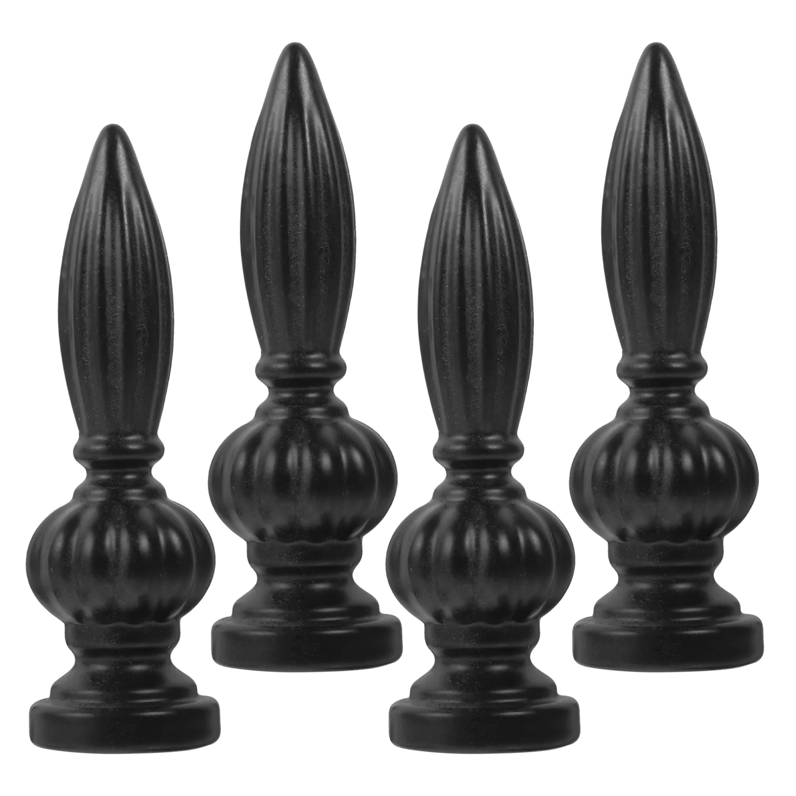

4 Pcs Black Table Lamp Cap Decoration Finials Tapped Harp Solid Caps Accessories