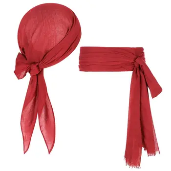 2 pz/set Capitano Jack Sparrow Halloween Festival Costume Hip-Hop Party Capitano Pirata Turbante Versatile Decorazione in Maschera
