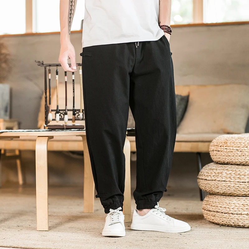 

Fashion Pants Men's Harem Pants Spring Summer Sweatpants Solid Color Casual Man Wide Leg Pants Streetwear Men Trousers 5XL
