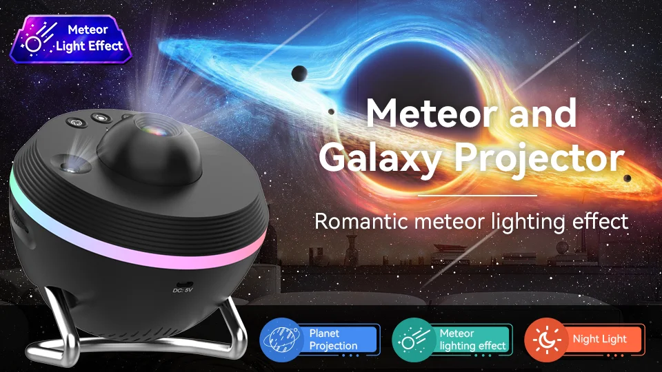 Description Picture 2 of item12 IN 1 Galaxy Star Projector with Meteor Ultra Clear Night Light Lamp Rotary Space Ball Planetarium Projector Lights for Kids G