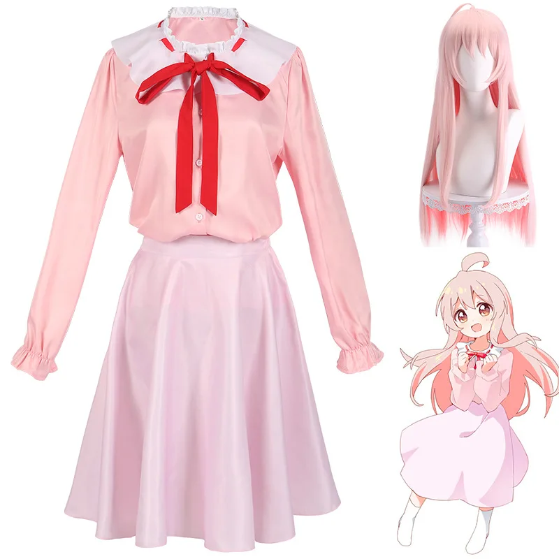 

Anime I'm Now Your Sister Oyama Mahiro Cosplay Costume Cute Pink Tops Jk Skirt Tie Wig Full Uniforms Halloween Party Costumes