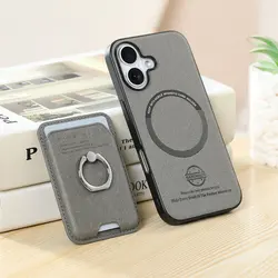 Custodia per telefono in pelle magnetica 2-in-1 staccabile di lusso con protezione RFID e copertura ad anello