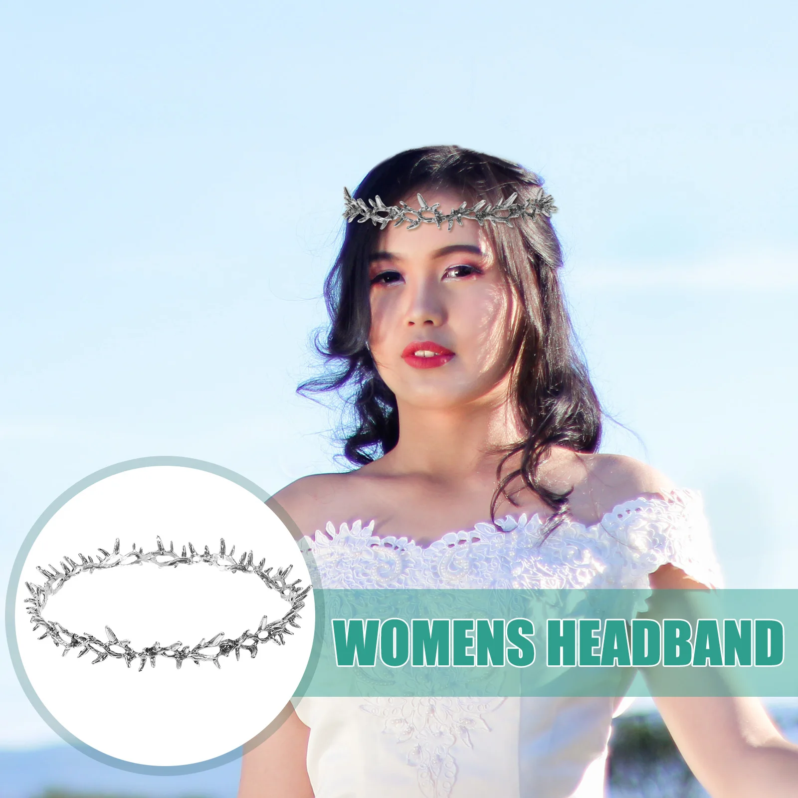 Crown of Thorns Party Hair Accessoryvintage Silver Bride Headband Prom Metal Tiaras stage perform prop Women Wedding 2