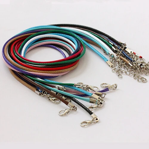 10Pcs 1.5mm 2mm Handmade Leather Adjustable Braided Rope String Clothing Decoration Charms Findings Lobster Clasp String Cord