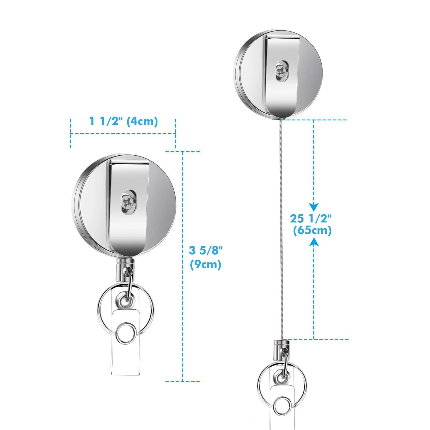 1pcs Bling Retractable Badge Reel Key ID Card Holder id belt clip retractable badge holder
