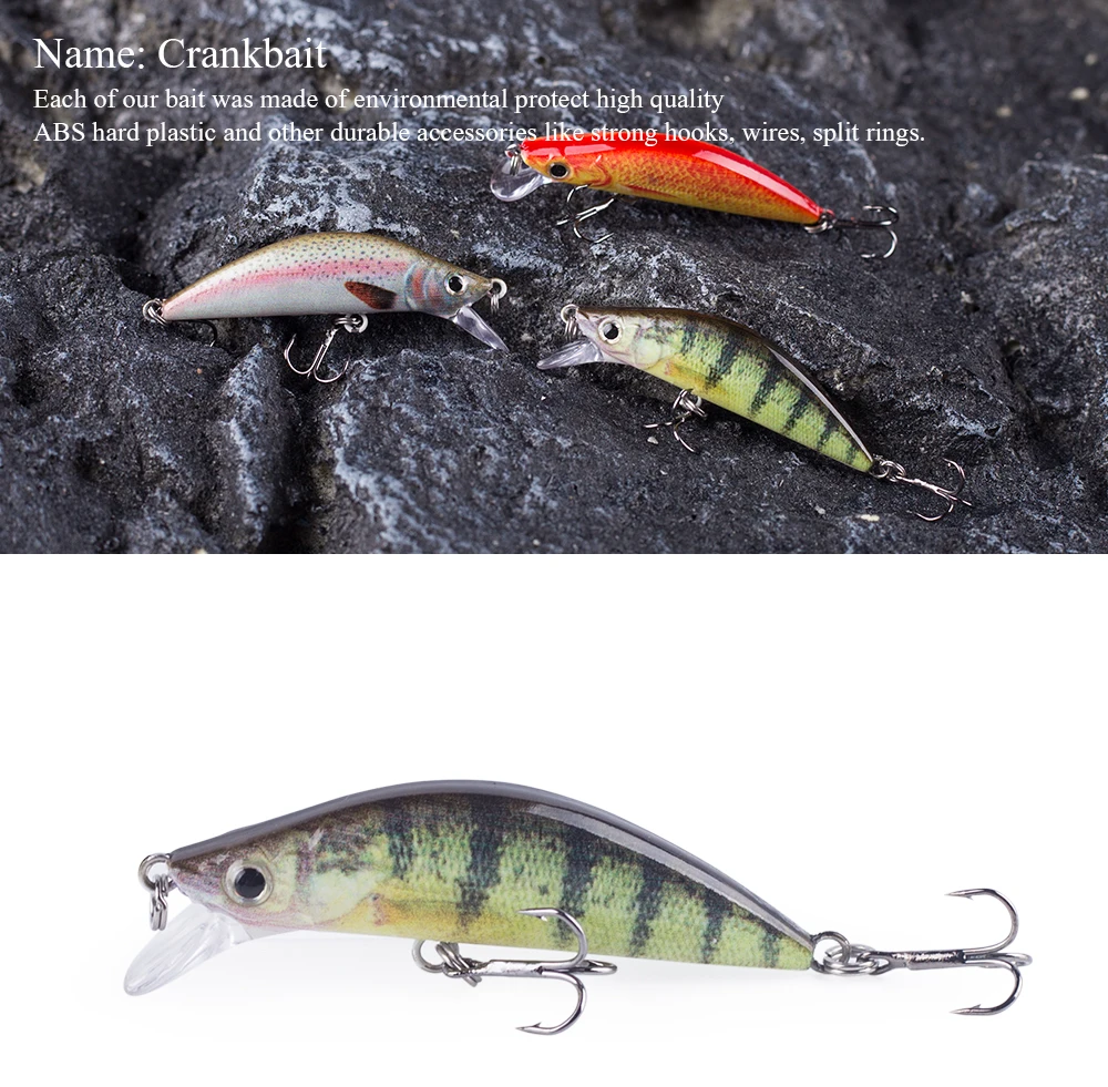Hanlin Mini Minnow 55 mm 5,8 g Angelköder Künstlicher sinkender Kurbelköder Swimbaits Wobbler Kunststoff Harte Köder Hecht Bass Tackle – Detail 2