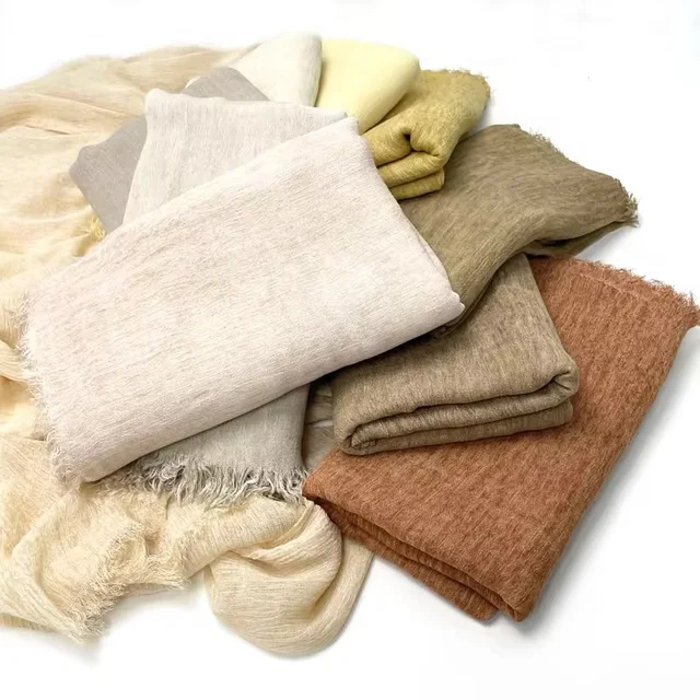 107506-2f74d9.jpg Écharpe Hijab Royan en coton froissé pour femmes musulmanes, châles longs et doux islamiques, enveloppes courtes à pampilles, accessoires Bufanda