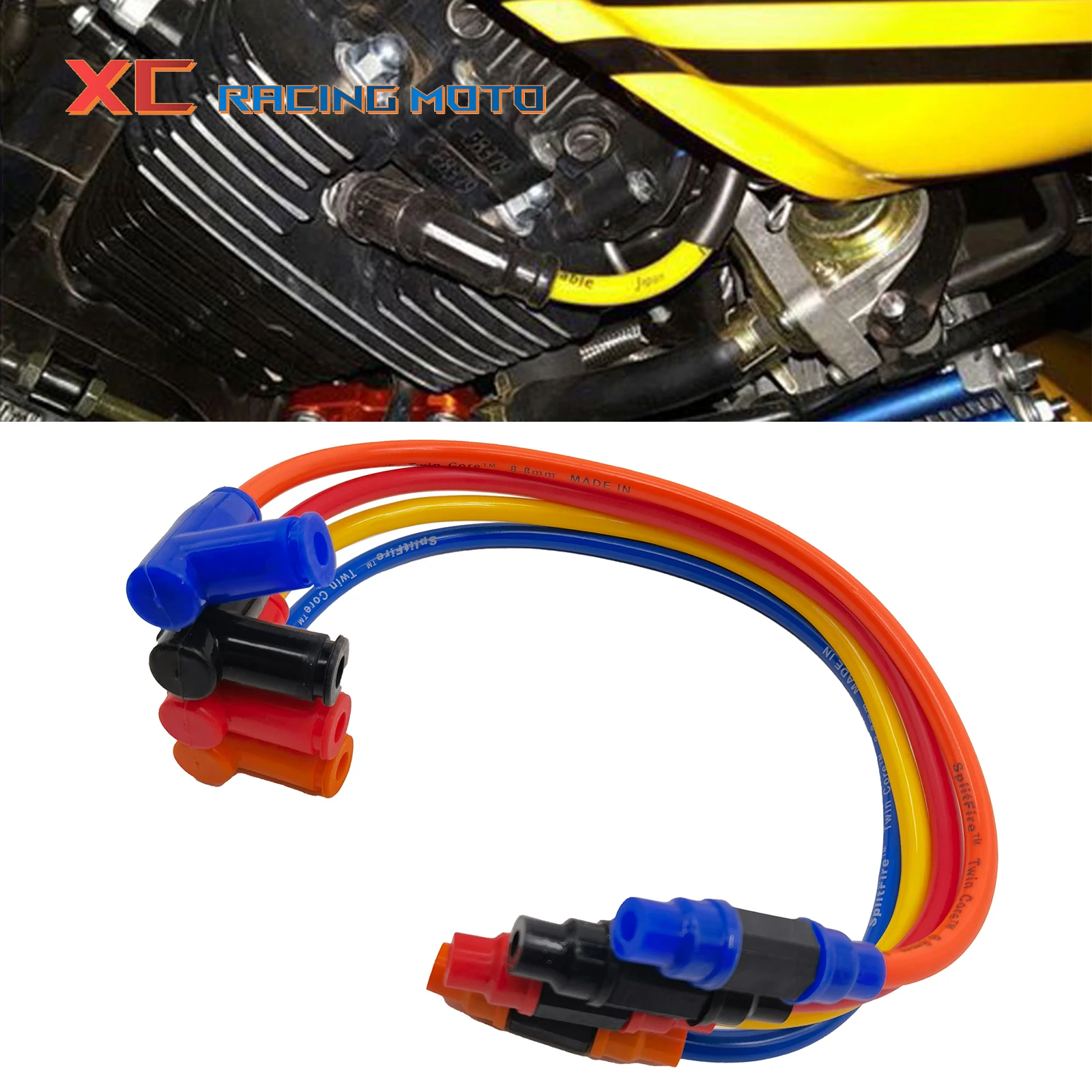 Motorcycle88mmLgnitionCoilSparkPlugIridiumPowerCableForDirt