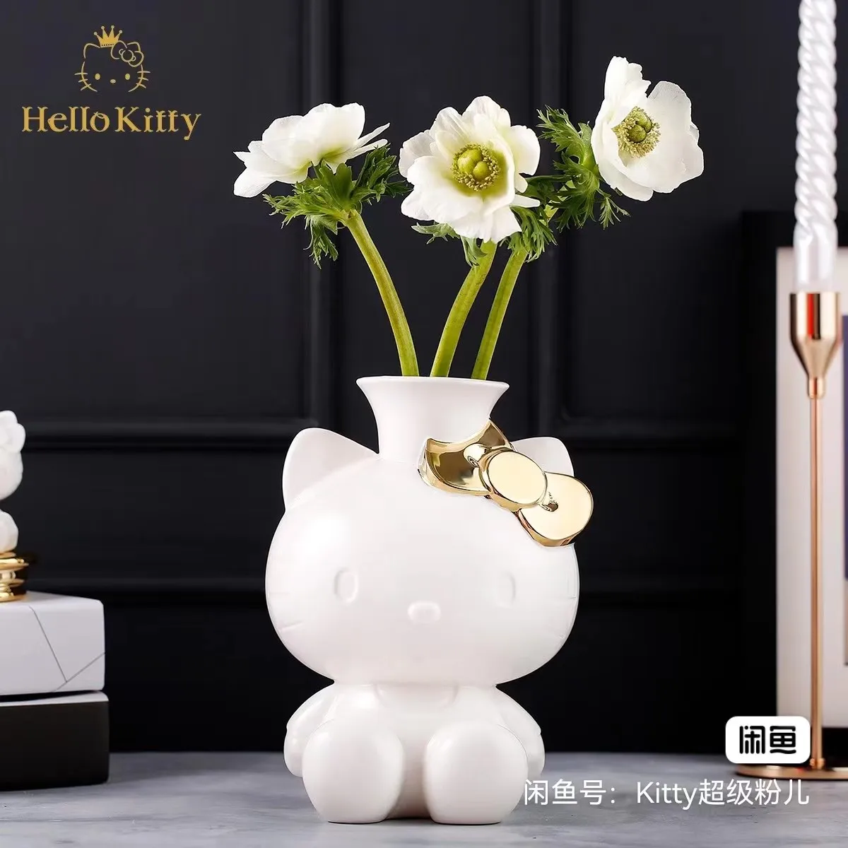 Ceramics Kitty Vases Flower Vase Pen Container Garden Ornament Resin Home Decoration Valentine's Day Gift Girl Desktop Ornaments 3