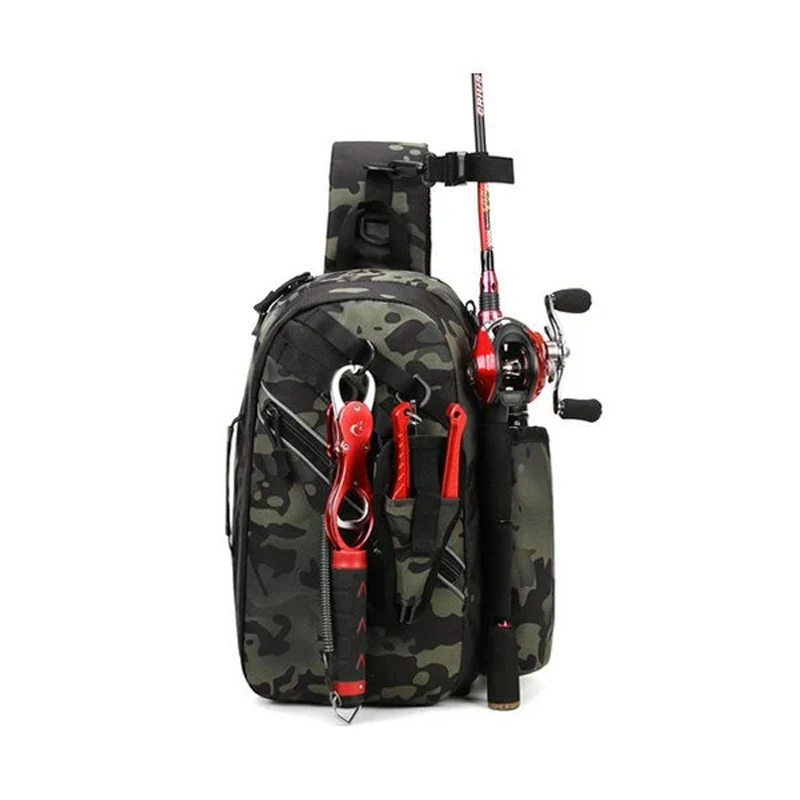 Fishing Backpack Tackle Bag with Rod Holder Waterproof Gear Sling Backpack  Fishing Storage Backpack Fishing Gift for Men and Women for